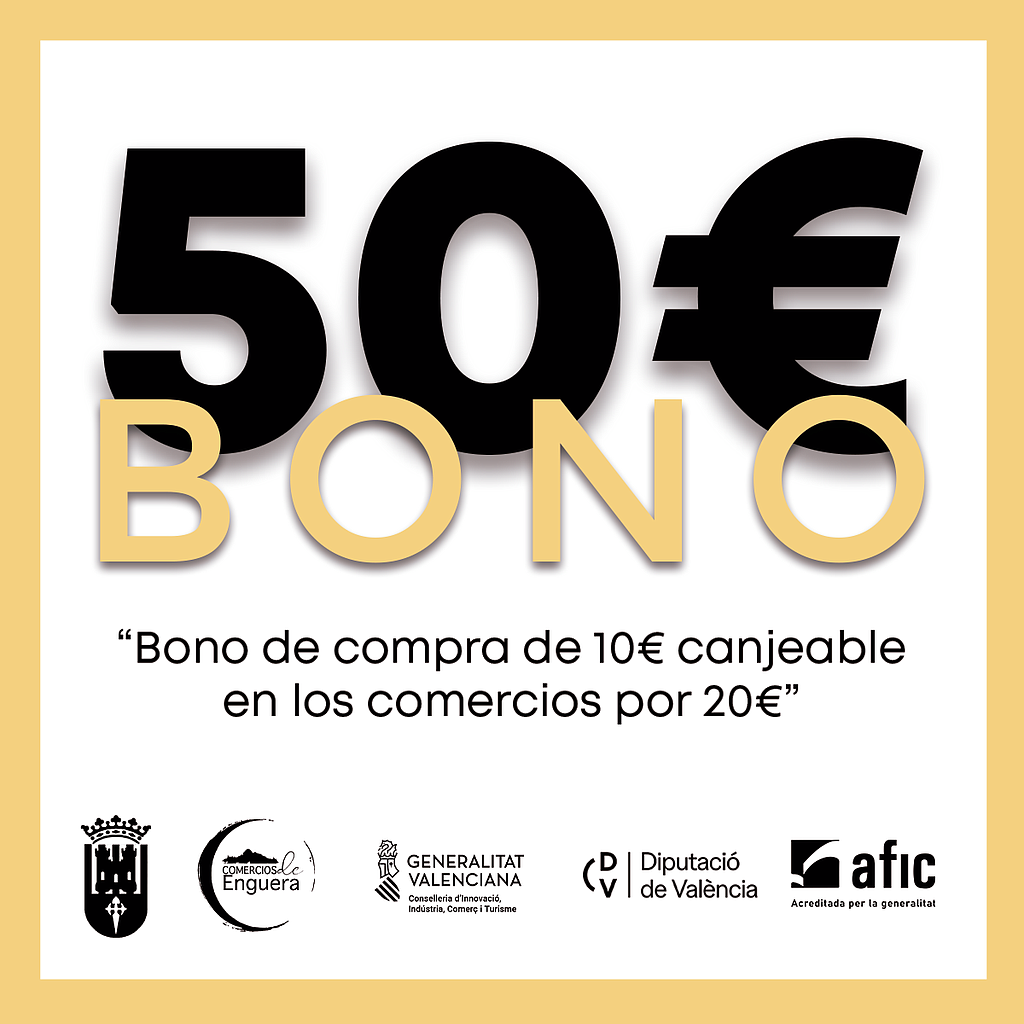 Bono de compra de 25€ canjeable en los comercios por 50€